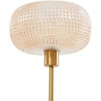 LINDBY gulvlampe Aliette, gull/amber, glass, leselampe