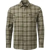 Chevalier Teal Light Flanellskjorte Herre, L, Olive Green Checked