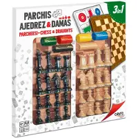 Cayro Parchís-sjakk-damer Med Tretilbehør Brettspill 33x33 Cm