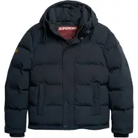 Superdry for man. M5011743A Everest navy quilted hooded jacket with hood (XXL), Casual, Polyester, Long sleeve