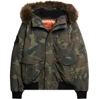 Superdry for man. M5011742A Everest camouflage quilted hooded bomber jacket (XL), Casual, Polyester