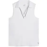 Puma CLOUDSPUN Piped Sleeveless Golf Polo Women, Clothing, White Glow, L