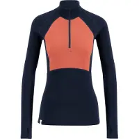 Ulvang Peak Map Half Zip, Underställ, Dame, Navy Blue/Mineral Red