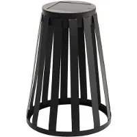 QAZQA Utendørs bordlampe sort inkl. LED 3-trinns dimmbar sol- og oppladbar - Penny