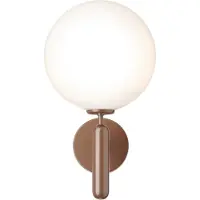 Nuura utendørs vegglampe Miira, Ø 20 cm, mørk bronse/opal