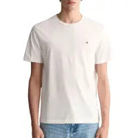 Gant for man. 2003184 T-shirt Regular Fit Shield white (L), Casual, Cotton, Short sleeve, Sustainable