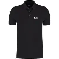 Emporio Armani for man. 8NPF14_PJVQZ Black cotton identity polo (M), Casual, Short sleeve