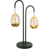 Highlight Golden Egg bordlampe svart/amber 45 cm 2 lyskilder metall/glass