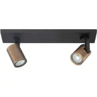 Highlight Downlight Halo, svart/messing brent lengde 40 cm 2 lyskilder.