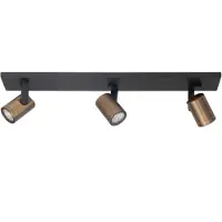Highlight Downlight Halo, svart/messing polert Lengde 65 cm 3 lyskilder.