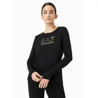 Emporio Armani for woman. 8NTT51_TJDQZ Evolution long-sleeved T-shirt in black cotton and stretch modal (XL), Casual, Long sleeve
