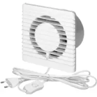 ORNO ventilator Baderomsvifte 100mm, utenpåliggende - kabel med bryter