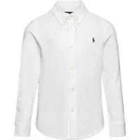 Ralph Lauren for boy. 322914506002 White ultralight cotton piqué shirt (6años= 124/134cm), Casual, Long sleeve, children's fashion