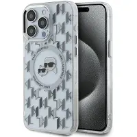 Karl Lagerfeld IML Monogram Karl & Choupette Head MagSafe-etui for iPhone 15 Pro Max - Klar