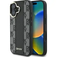 DKNY Magsafe iPhone 16-etui med rutete mønster - svart