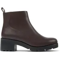 Camper for woman. K400228-009 Brown Wanda Leather Ankle Boots (37), 3 to 5 cm, Zip, Casual