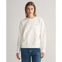Gant for woman. 4201414 Shield crew neck sweatshirt white (XS), Casual, Cotton