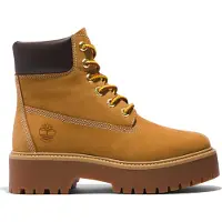 Timberland for woman. TB1A5RJD2311 Stone Street 6 brown leather ankle boots (39.5 W), 3 to 5 cm, Laces, Casual