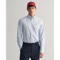 Gant for man. 3000132 Shirt Slim Fit Stripes Poplin light blue (L), Casual, Cotton, Classic, Long sleeve