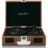 Lenco TT-120 Suitcase Turntable with BT and Built-In Speakers Brown