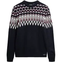 Superdry for man. M6110528A Knitted pullover with round neck and navy alpine greaves (XL), Casual, Acrylic