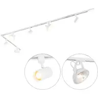 QAZQA 1-fase skinnesystem med 6 justerbare hvite spotlights - Magnax Jeana