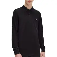 Fred perry for man. M6006 Plain long-sleeve black polo shirt (XXL), Casual, Cotton, Long sleeve