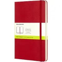 Moleskine Large Plain Hardcover Notebook Scarlet Red