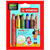 Stabilo Fargestifter - Woody 3-in-1 - 6 stk. - Flerfarget - - OneSize - Fargesett