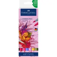 Faber-Castell 164527, 6 stykker, Assorterte farger, Pensel / fin tupp, Assorterte farger, Rund, Vann-basert blekk