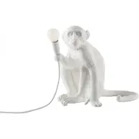 Seletti LED-dekobordlampe Monkey Lamp, hvit, sitter