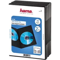 Hama DVD-ROM Slim Double Box - Lagrings-DVD smal jewel case - kapasitet: 2 DVD - svart (en pakke 10)