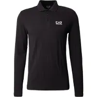 Emporio Armani for man. 8NPF15_PJVQZ Core Identity long-sleeved polo shirt in black stretch cotton (M), Casual, Long sleeve