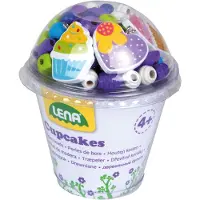 Jono Toys Træperler Cupcake Blå - Lav-det-selv Halskæde