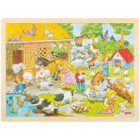Goki Wooden Jigsaw Puzzle Petting Zoo 48 pcs. Tre