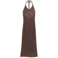 Superdry for woman. W8011736A Brown Crochet Halter Dress (S), Casual, Cotton, Sleeveless / Straps