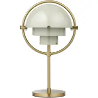 Gubi Multi-Lite batteridrevet bordlampe, messing/grå, 30 cm