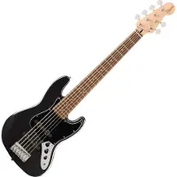 Squier Affinity Series Jazz Bass VI Laurbær Gripebrett Svart Plekterbrett Metallisk Svart
