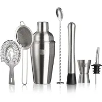 VacuVin Cocktail Set 7tlig, Barskje, Jigger, Røreskje, Risteinstrument, Rustfritt stål, China, 525 g, 105 mm, 95 mm