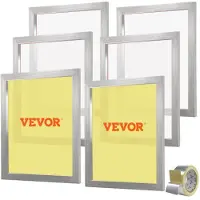 Vevor silketrykksett, 6 deler silketrykkrammer i aluminium, 20x24 tommers silketrykkramme med 160 netting, høyspenningsnylonnett og tetningstape for T-skjorter DIY-trykking