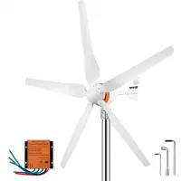Vevor vindturbingenerator, 12V/AC vindturbinsett, 500W vindkraftgenerator med MPPT-kontroller, 5 blader, automatisk justering av vindretning, egnet for terrasse, båt, bobil, hytte, båt