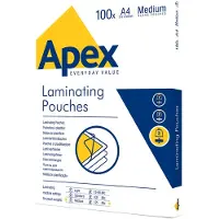Fellowes Lamineringslomme Apex A4 125 micron klar - (100 stk.)