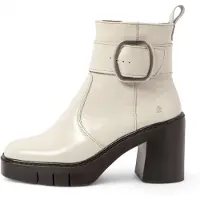 Art for woman. 1197911ZZ003_020 1979 beige leather ankle boots (36), 8 to 10 cm, Zip, Casual