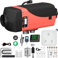 Vevor Mohana 12V 2KW Diesel Luftvarmer Dieselvarmer Parkeringsvarmer Luft Dieselvarmer med lyddemper, 10L tank, LCD-bryter for biler, busser, bobiler, lastebiler, tekniske kjøretøy