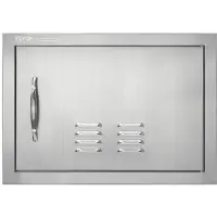 Vevor BBQ-tilgangsdør, 508x356 mm enkel utendørs kjøkkendør, innfelt dør i rustfritt stål, vertikal veggdør med håndtak og ventiler, for grilløy, grillstasjon, utendørsskap