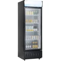 Vevor Kommersielt Merchandiser-kjøleskap, 9,7 Cu.Ft / 275L Drikkevarekjøleskap Kjøleskap Merchandiser, Glassdør Display Kjøleskap Oppreist kjøleskap med 4 justerbare hyller, Tilpassbar lysboks