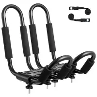 Vevor Kajakktakstativ 1 par J-Bar, Mykt takstativ, Toppmontert feste, Stativ for kajakk, Surfebrett, Kano, SUP, Skibrett, Montering på bil, SUV, Lastebil, 1 kajakk