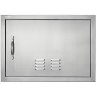 Vevor BBQ-tilgangsdør, 610x432 mm enkel utendørs kjøkkendør, innfelt dør i rustfritt stål, vertikal veggdør med håndtak og ventiler, for grilløy, grillstasjon, utendørsskap