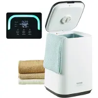 Vevor håndklevarmere til badet, håndklevarmerbøtte med barnesikring og indikator for høy temperatur og 24-timers forsinkelse og automatisk avstengning. Plass til opptil 4 store badehåndklær, tepper, k
