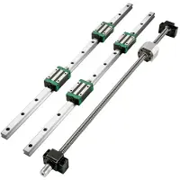 Vevor lineær føringsskinne 2 stk. HGR20-700 mm lineær glideskinne med 1 stk. RM1605-700 mm kuleskrue med BF12/BK12-sett lineær glideskinne føringsskinne firkantet for DIY CNC-rutere dreiebenker freser